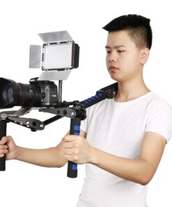 Dual Handheld Camera Hand Grip Stabilizer with Shoulder Holder Bracket