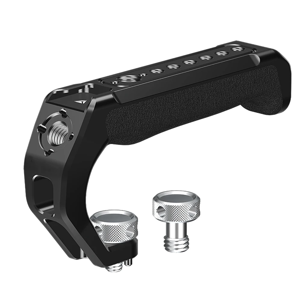 Camera Top Handle Handgrip with 3/8 Arri Locating Hole Cold Shoe Mount for Monitor Mic for Nikon Canon Sony DSLR Camera Cage Rig