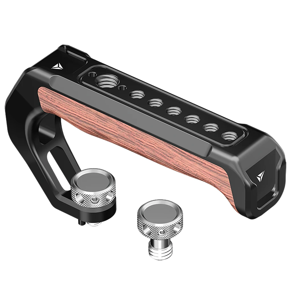 Camera Top Handle Handgrip with 3/8 Arri Locating Hole Cold Shoe Mount for Monitor Mic for Nikon Canon Sony DSLR Camera Cage Rig