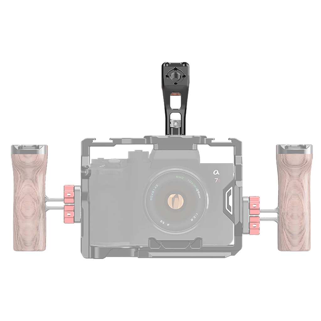 Camera Top Handle Handgrip with 3/8 Arri Locating Hole Cold Shoe Mount for Monitor Mic for Nikon Canon Sony DSLR Camera Cage Rig