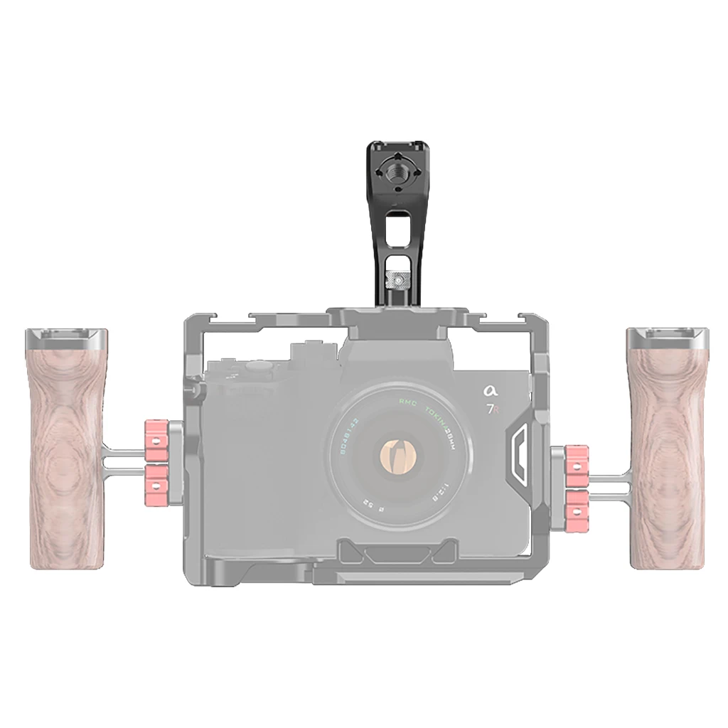 Camera Top Handle Handgrip with 3/8 Arri Locating Hole Cold Shoe Mount for Monitor Mic for Nikon Canon Sony DSLR Camera Cage Rig