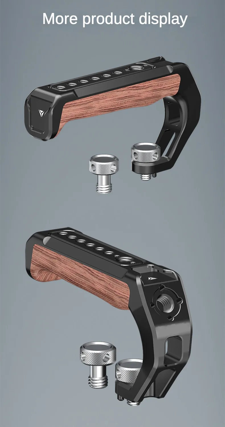 Camera Top Handle Handgrip with 3/8 Arri Locating Hole Cold Shoe Mount for Monitor Mic for Nikon Canon Sony DSLR Camera Cage Rig