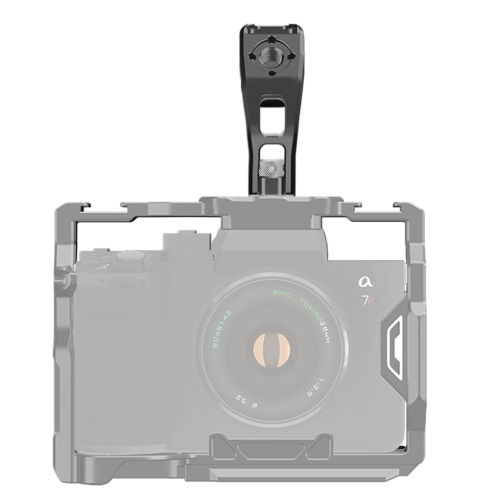 Camera Top Handle Handgrip with 3/8 Arri Locating Hole Cold Shoe Mount for Monitor Mic for Nikon Canon Sony DSLR Camera Cage Rig