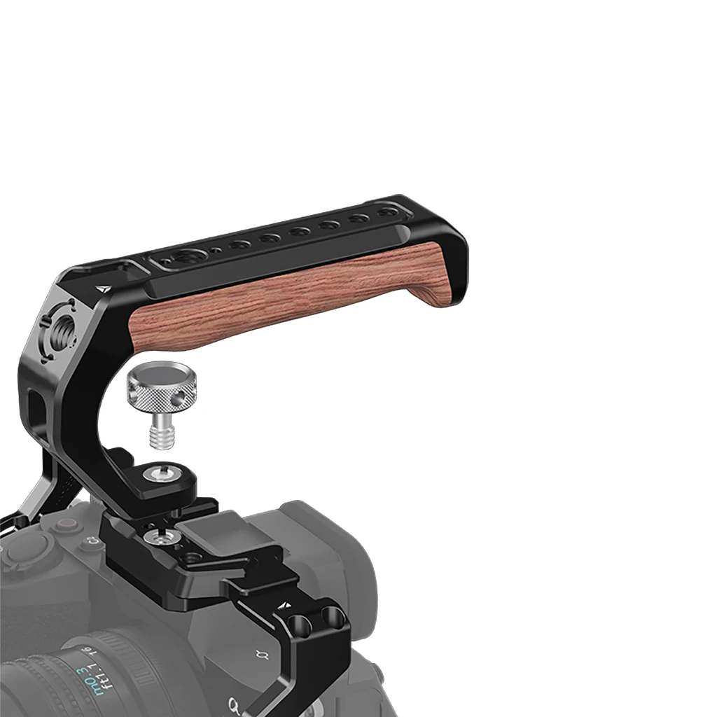 Camera Top Handle Handgrip with 3/8 Arri Locating Hole Cold Shoe Mount for Monitor Mic for Nikon Canon Sony DSLR Camera Cage Rig