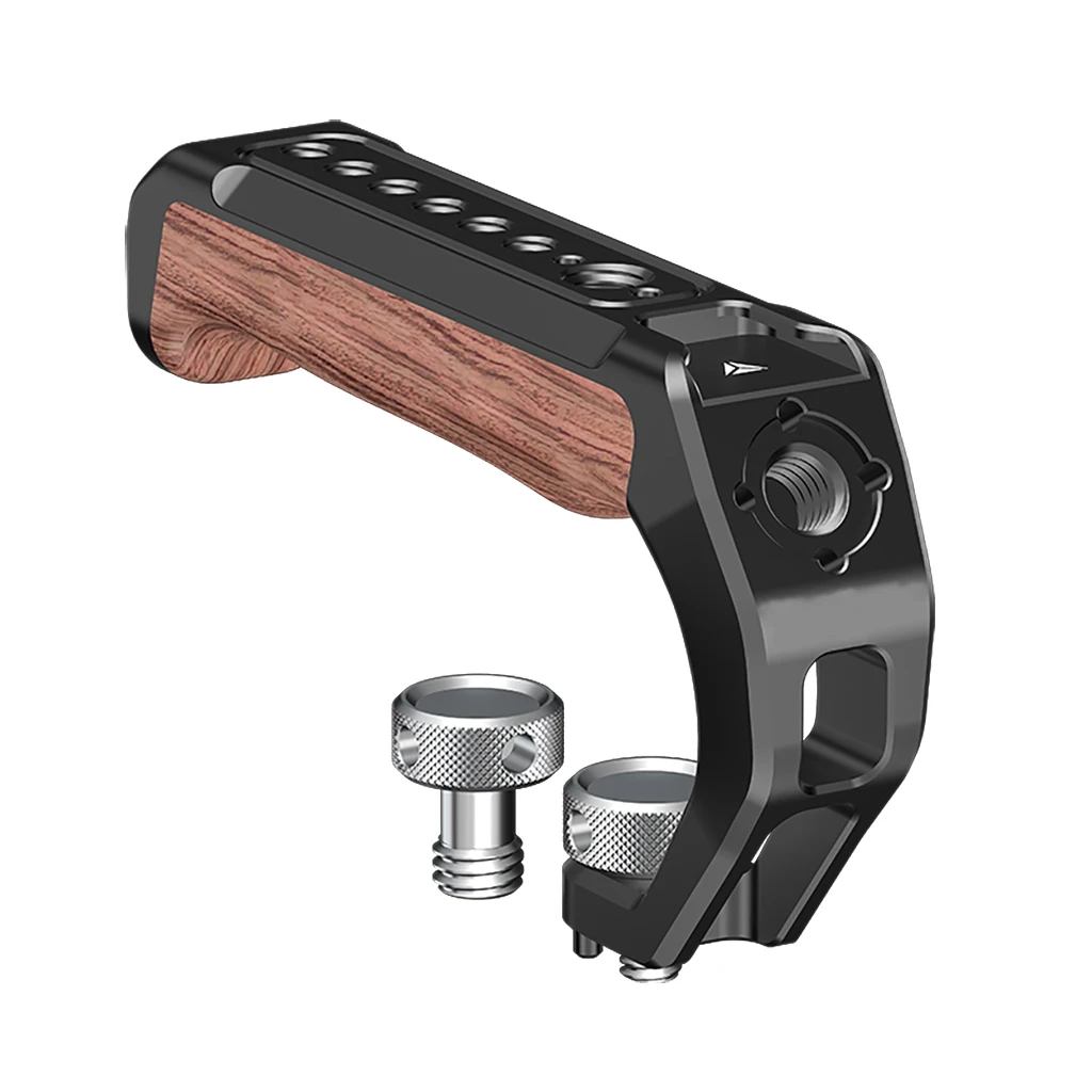 Camera Top Handle Handgrip with 3/8 Arri Locating Hole Cold Shoe Mount for Monitor Mic for Nikon Canon Sony DSLR Camera Cage Rig