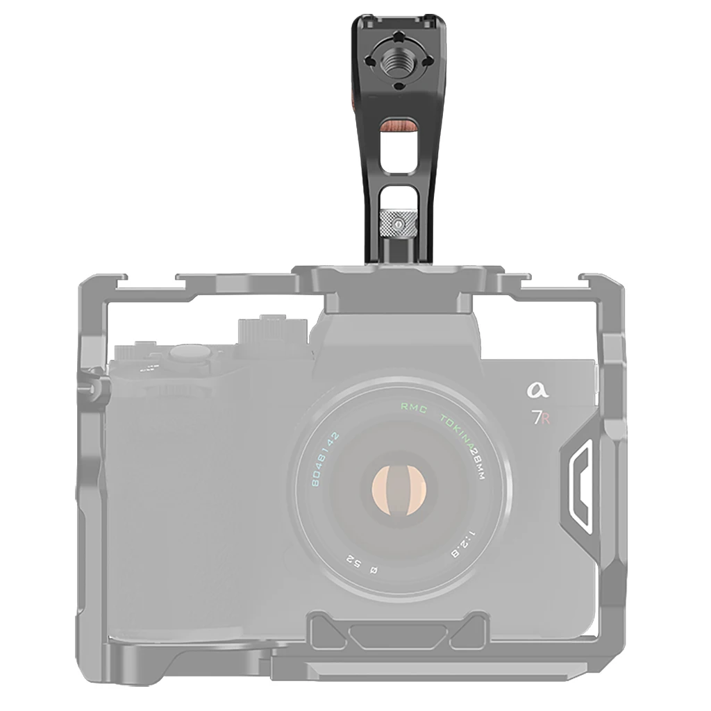 Camera Top Handle Handgrip with 3/8 Arri Locating Hole Cold Shoe Mount for Monitor Mic for Nikon Canon Sony DSLR Camera Cage Rig